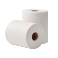 Two rolls of white paper towels stacked, a clean and simple image png