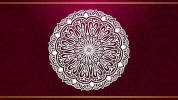 Luxury Background with Gold Mandala Rotating. Elegant Wedding Invitation Card Background with Red Background for Yoga, Wedding, and Ramadan red background video