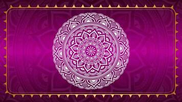 Islamic mandala animation and Red Mandala background,Transforming ornamental vintage background. Abstract footage in Art Nouveau style. Round mandala pattern. Seamless loop footage video