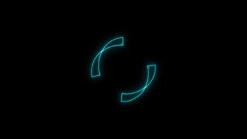 Fading blue circle loading icon loop out animation neon with black background video