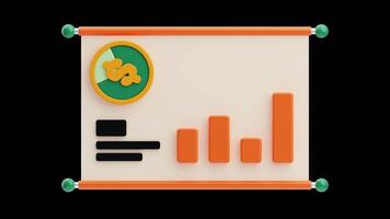 3D Animation of Business report with growth chart video