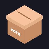 Illustration of a voting box with a paper ballot, perfect for election themes, campaigns, voting awareness, democracy and civic education materials. vector