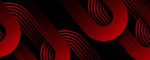 3D red geometric abstract background overlap layer on dark space with rounded lines effect decoration. Modern graphic design element stripes style concept for web, art, flyer, card, or brochure cover vector