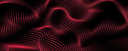 Red and black abstract wavy lines vector