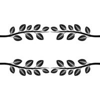 Minimalist Black Leaf Branches on White Background, Elegant Nature vector