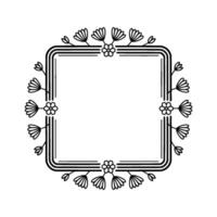Elegant Floral Frame with Rounded Corners and Lines on Light Background vector