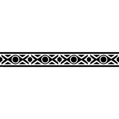 Minimalist Black White Geometric Border on White Background