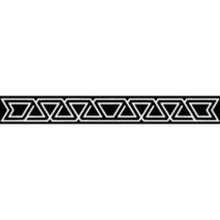 Geometric Border Interlocking Triangles Sharp Angles, Black White vector