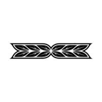 Black White Decorative Leaf Element on White Background vector