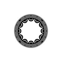 Black and White Circular Pattern Minimalist, Abstract Element. vector