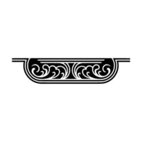 Elegant Black Scroll Border on White Background. vector