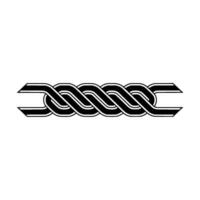 Intertwined Black and White Rope Element. vector