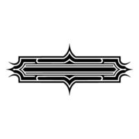 Ornate Black and White Decorative Border Element on White. vector