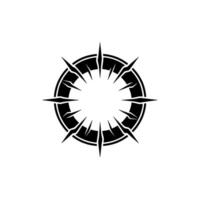 Minimalist Sunburst Emblem in Black and White. vector