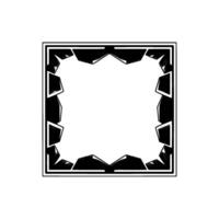 Geometric Stone Frame, Minimalist Black and White , Border Template. vector