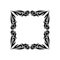 Art Nouveau Frame Black Decorative Border on White Background. vector