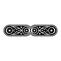 Elegant Celestial Ornament Black and White Decorative Element. vector