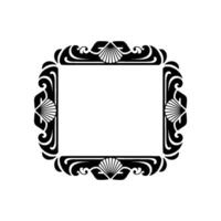 Art Deco Frame with Shell Motifs on White Background. vector