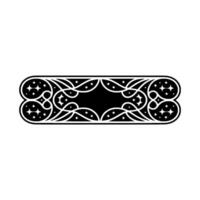 Ornate Black White Ornamental Banner, Decorative Label , Space for Text. vector