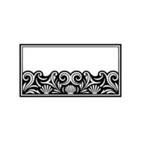 Elegant Black White Ornamented Frame, Decorative. vector