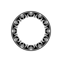 Elegant Black White Circular Ornament on White Background - ,-. vector