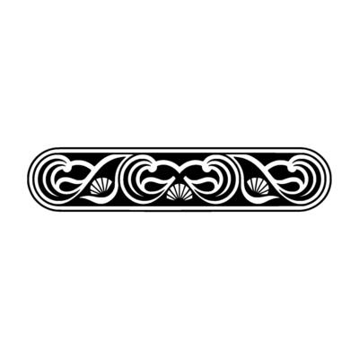 Ornate Black White Border , Geometric Scrollwork Pattern, Decorative Element.