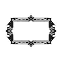 Ornate Black Frame on White Elegant Decorative Element. vector