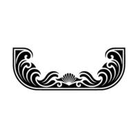 Elegant Art Deco Wave Shell Ornament - Decorative Border Element. vector