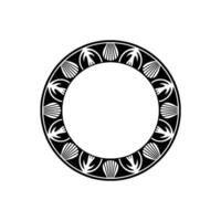 Decorative Circle Frame Black White Ornamental. vector