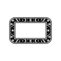 Celestial Frame Black and White Cosmic Border. vector