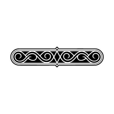 Elegant Black and White Ornament on White Background.