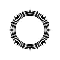 Elegant Minimalist Circular with Crescent Moons Spikes. vector