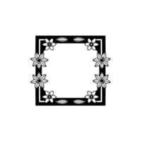Elegant Floral Frame , Black and White Invitation. vector