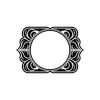 Elegant Black and White Ornamental Frame for Logos, Invitations, and. vector