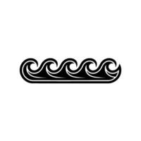 Minimalist Black Wave Crests on White Background. vector