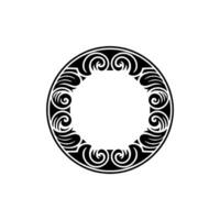 Elegant Black White Ornamental Circle on White Background. vector