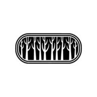 Abstract Forest Black and White Minimalist. vector