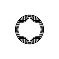 Art Deco Circle Frame Element, Black and White, Minimalist. vector