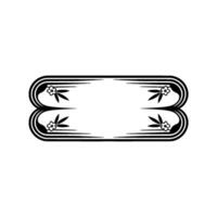 Elegant Floral Frame in Black and White, Modern Decorative Element. vector