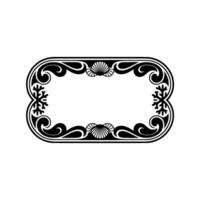 Elegant Art Deco Frame with Seashells and Snowflake Accents. vector