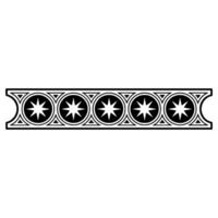 Decorative Border with Stars Elegant Black White Element. vector