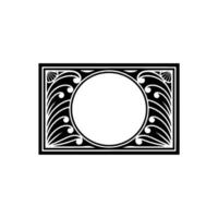 Elegant Art Deco Frame with Circle for or Text - Minimalist. vector