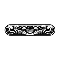Elegant Black White Seashell Border on Neutral Background. vector