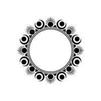 Circular Ornamental Frame, Art Deco Style, Black White, Blank Space. vector