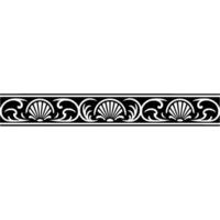Elegant Black White Shell Border Element. vector