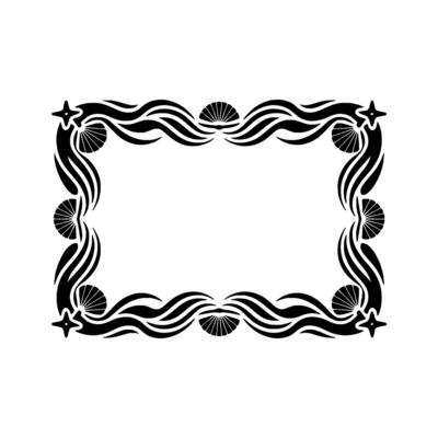 Art Deco Frame, Elegant Black Border on White, Decorative.