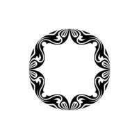Black Tribal Frame on White Background - Ornamental. vector