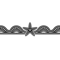 Starfish Wave Border on Gradient Background. vector