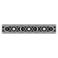 Celestial Border Element Stars Moons, Black White, Minimalist. vector