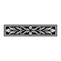 Elegant Floral Border in Black and White, Decorative Motif. vector